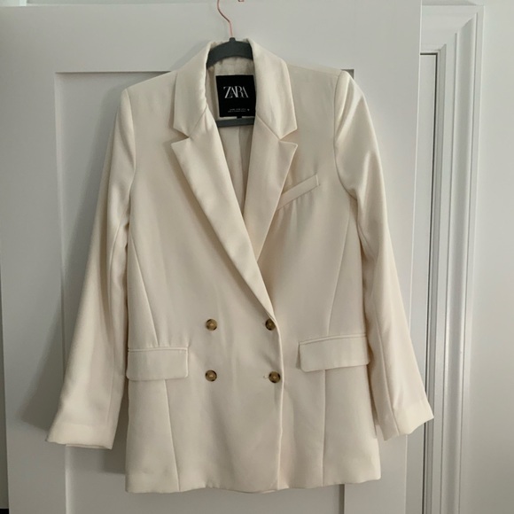 Zara Blazer Ivory Double Breasted - Picture 7 of 12